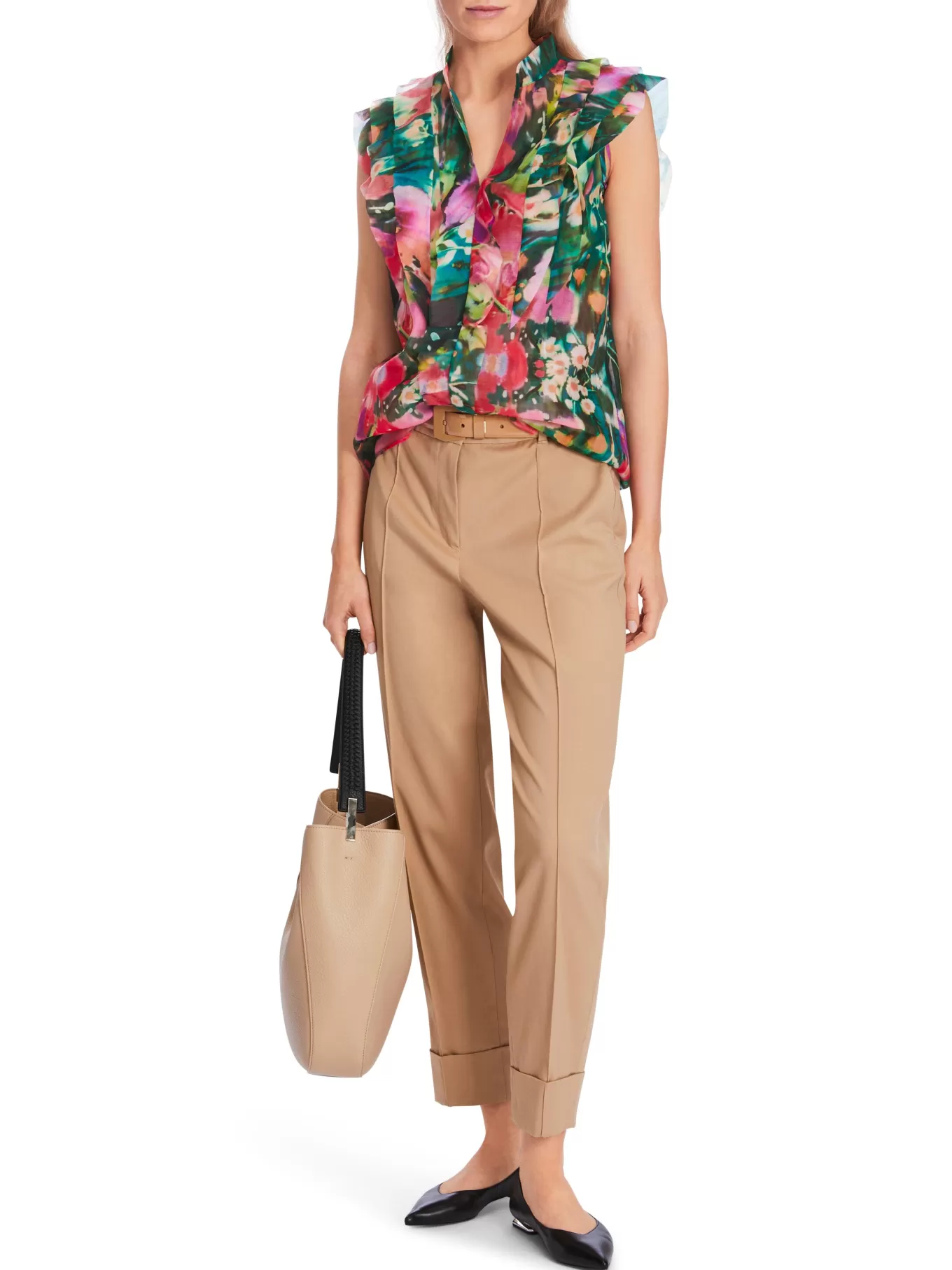 Vibrant Floral Sleeveless Blouse<Marc Cain Clearance