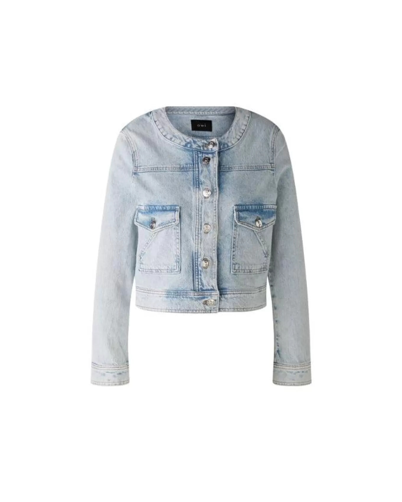 Crew Neck Denim Jacket<OUI Cheap