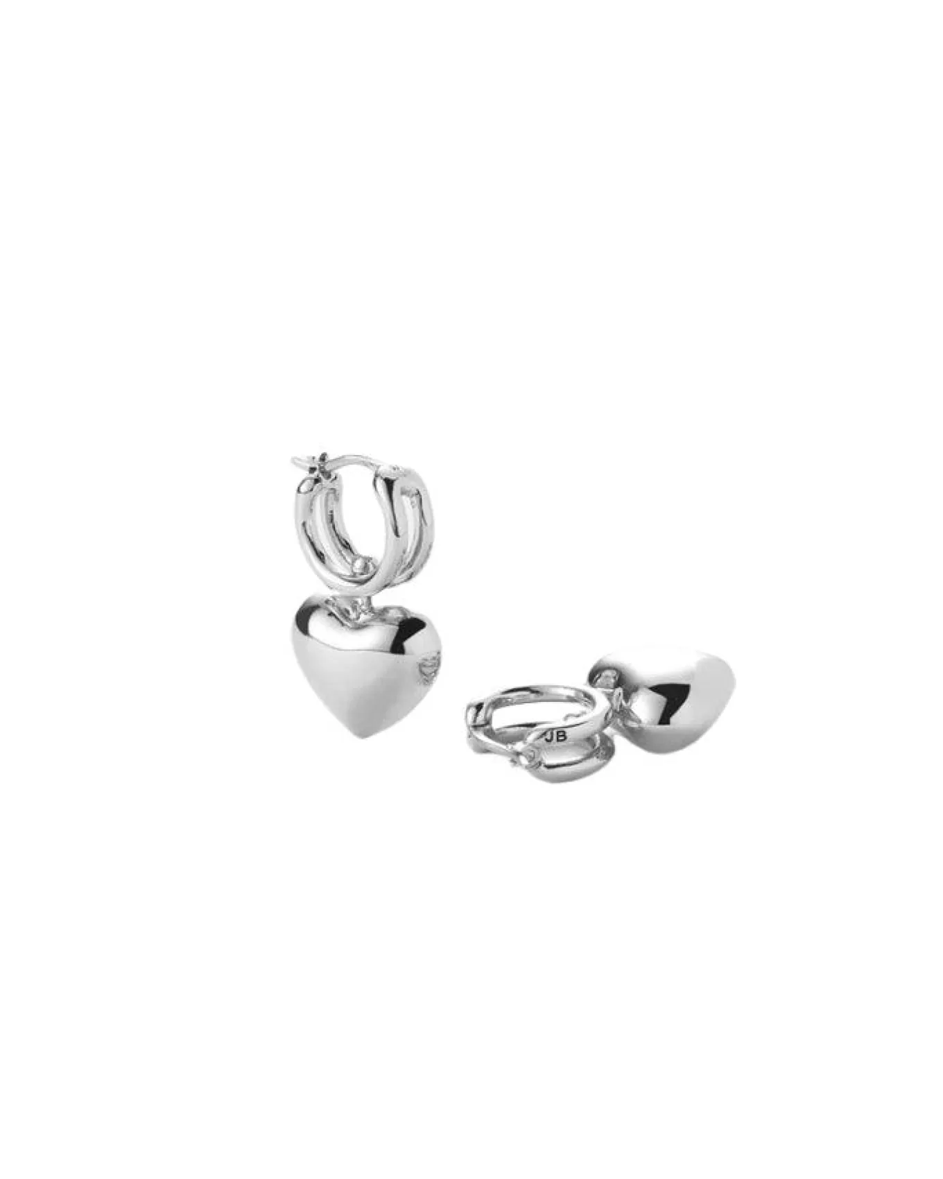 Puffy Heart Silver Huggies<JENNY BIRD Shop