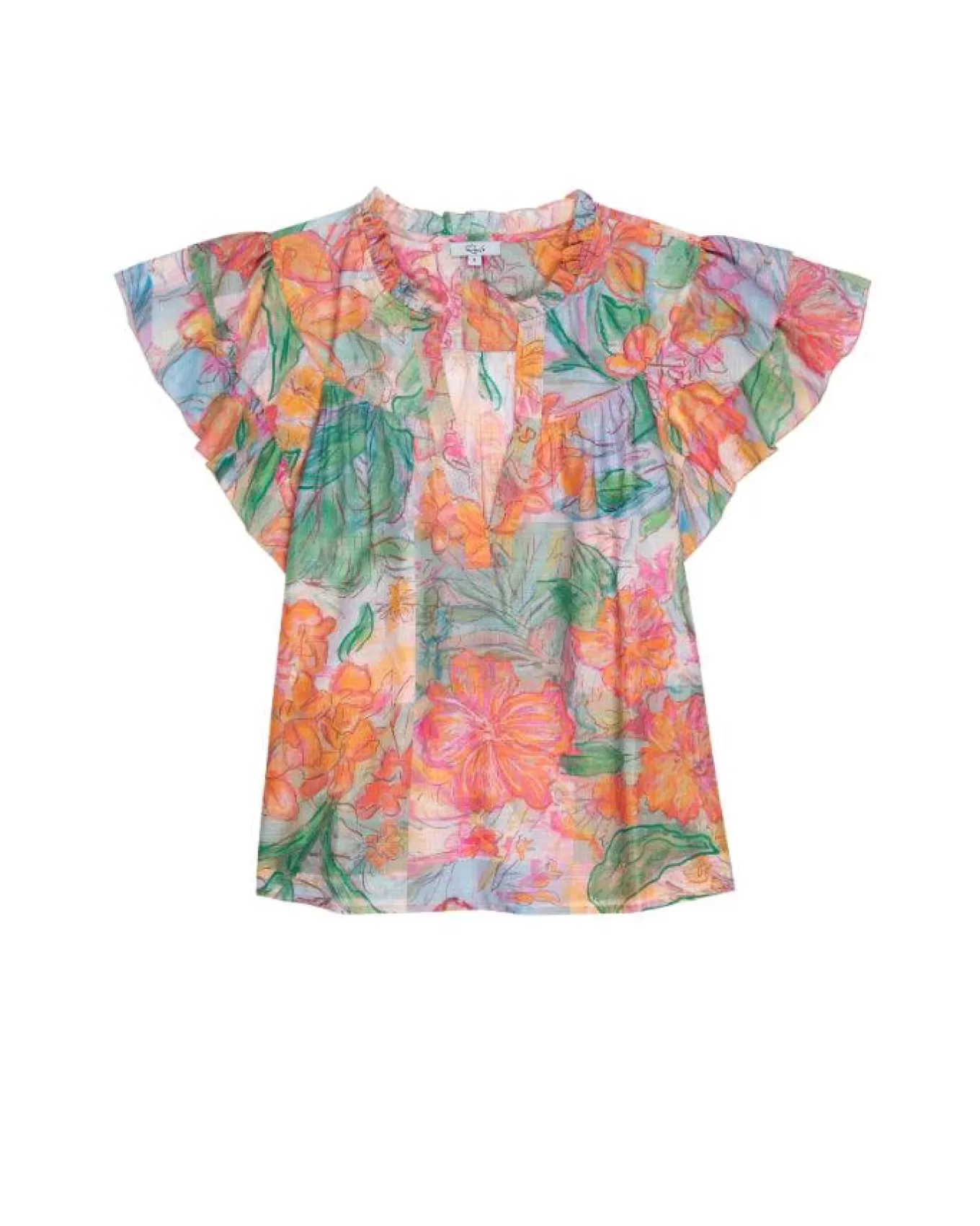 Calista Ruffle Cap Sleeve Top<Rails Best Sale