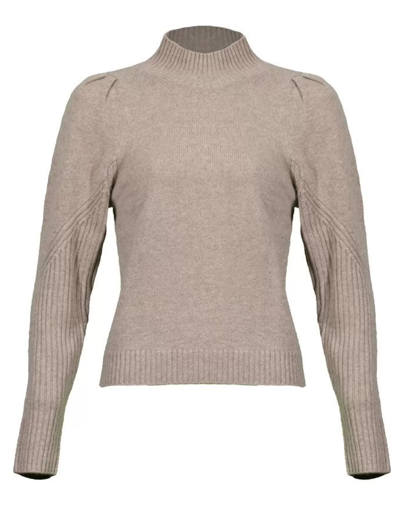 Mock Neck Puff Sleeve Cashmere Sweater<Repeat Shop