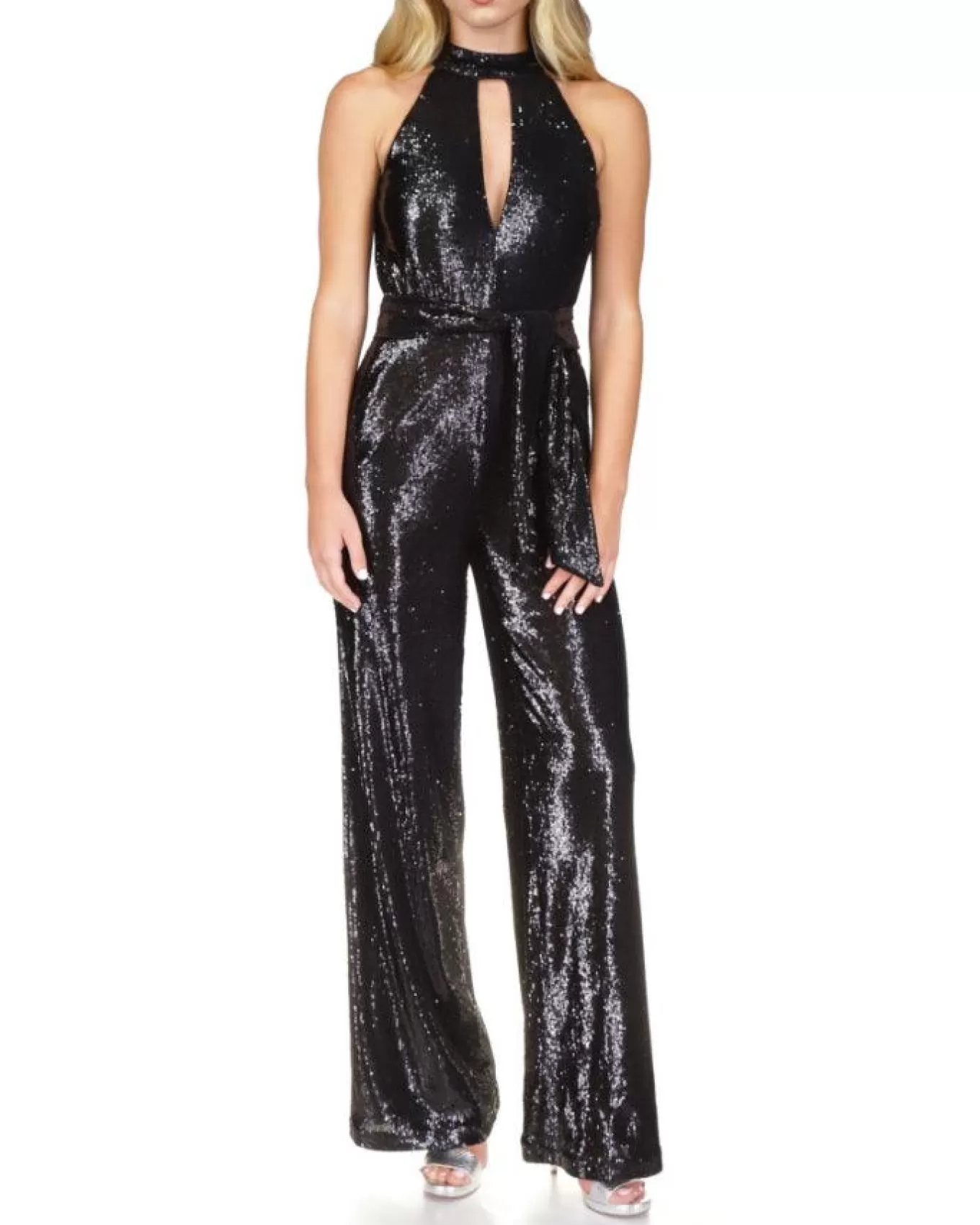 Sequin Halter Wide Leg Jumpsuit<Michael Kors Store