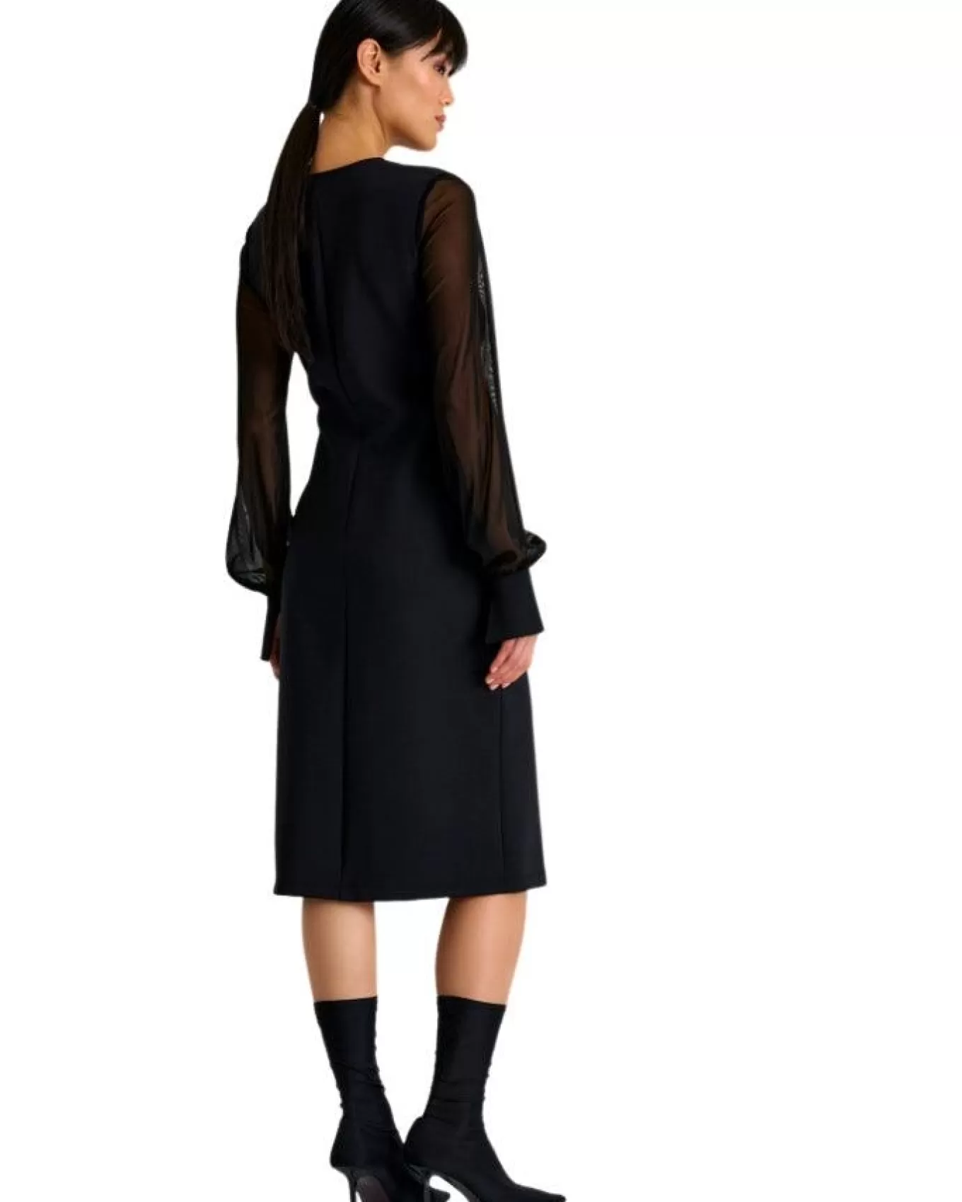 - Sofia Sheer Sleeve Elegant Dress<Shan Cheap