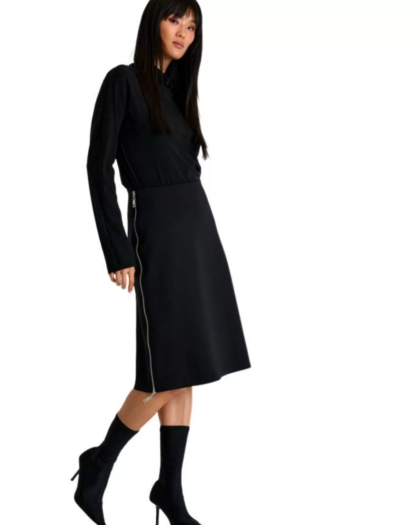 Sofia 3D Jersey Side Zip Skirt<Shan Cheap