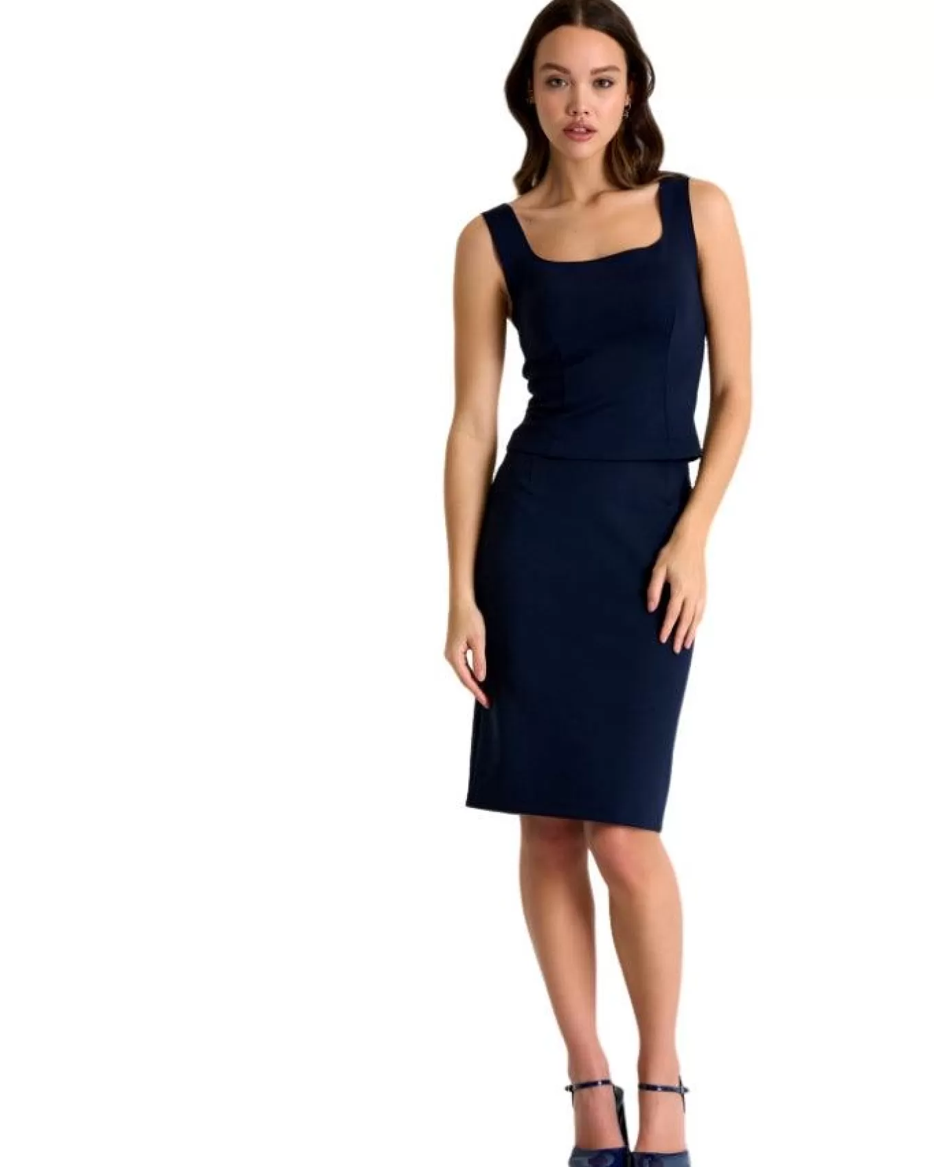 Sofia 3D Pencil Skirt Navy<Shan Cheap