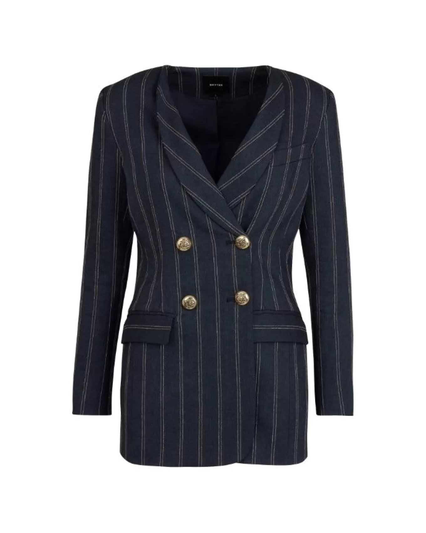 Collarless Double Breasted Striped Blazer<Smythe Store