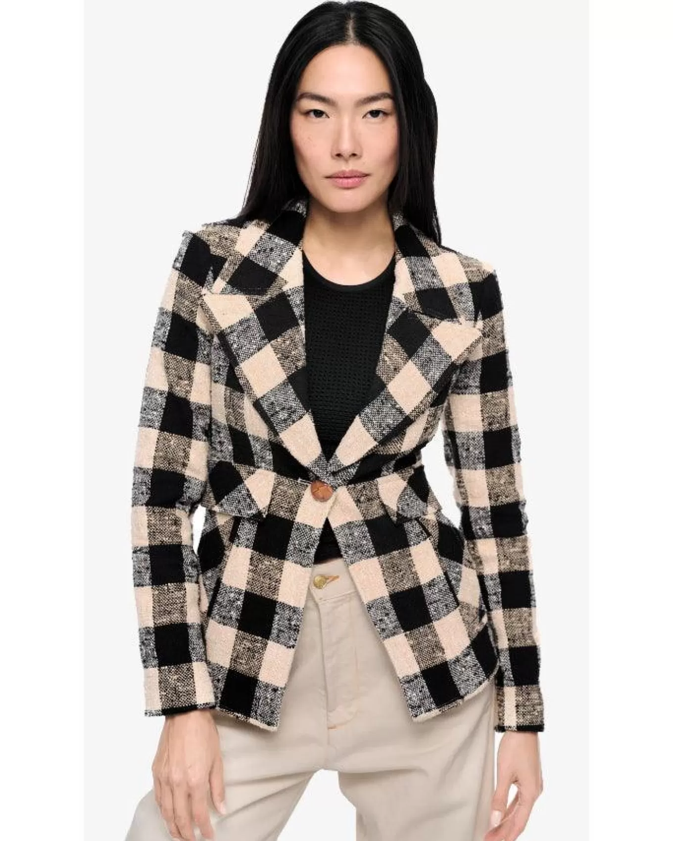 Cut-Away Check Blazer<Smythe Online