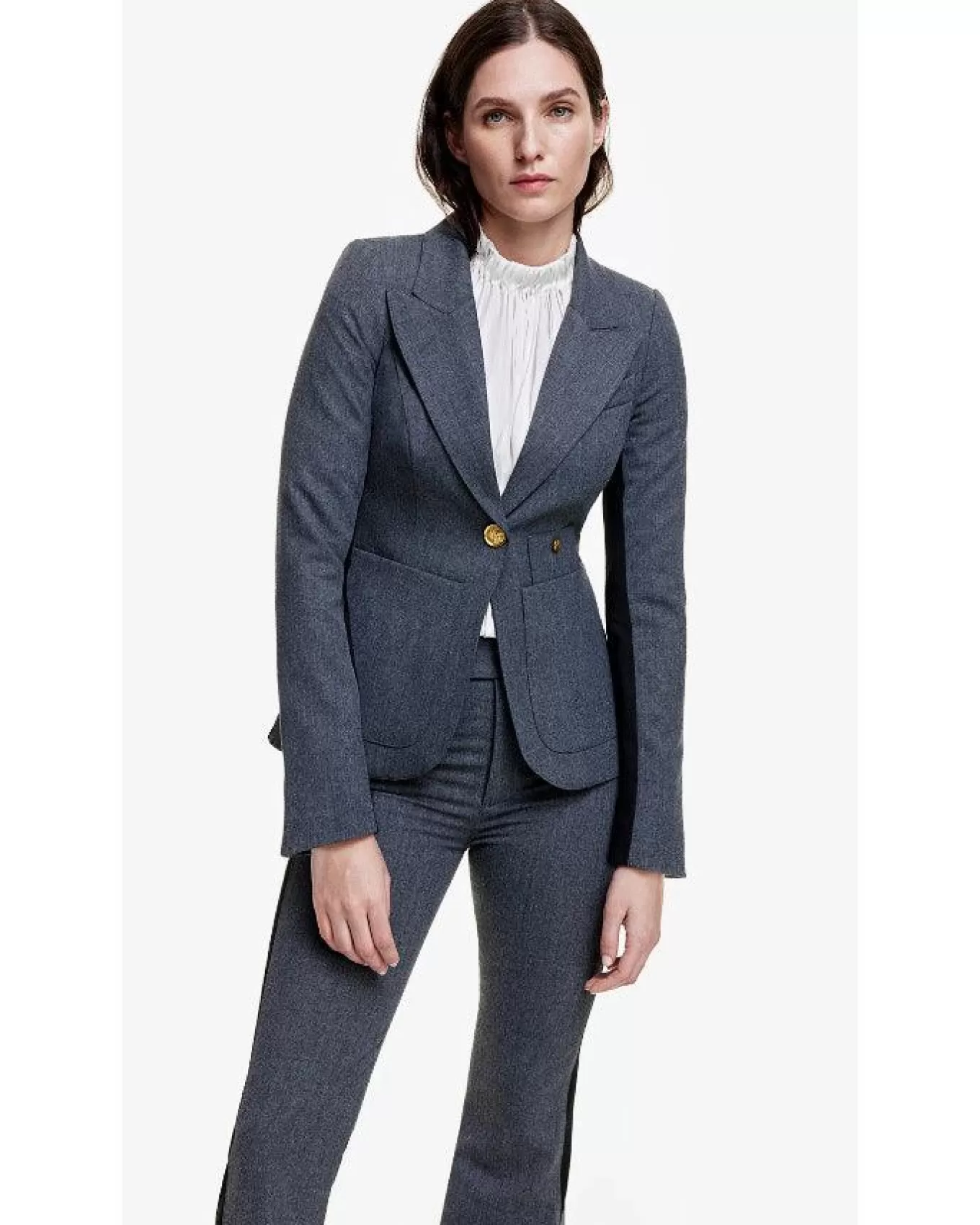 Patch Pocket Tux Black Stripe Blazer<Smythe Store