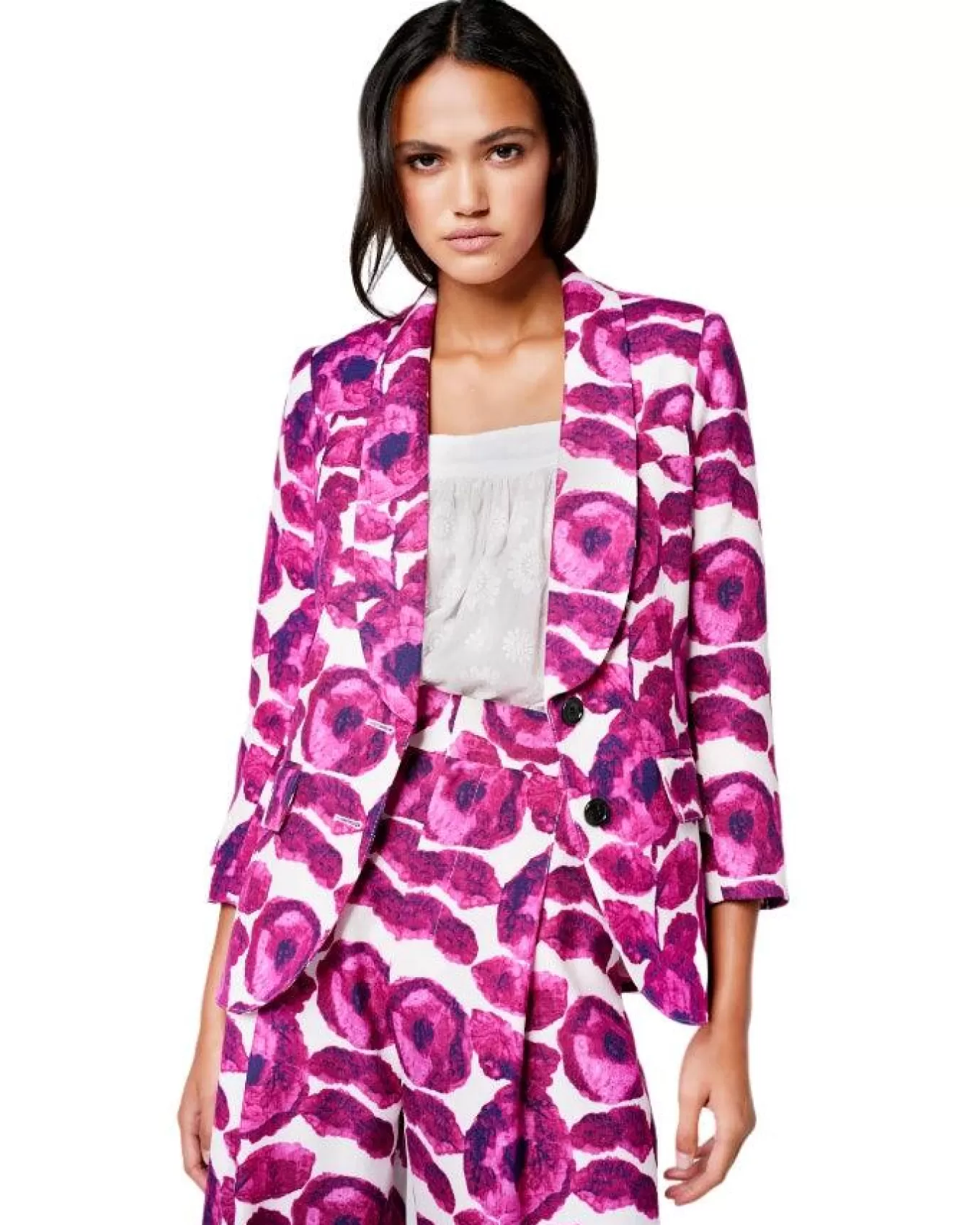 Shawl Collar Floral Blazer<Smythe Hot