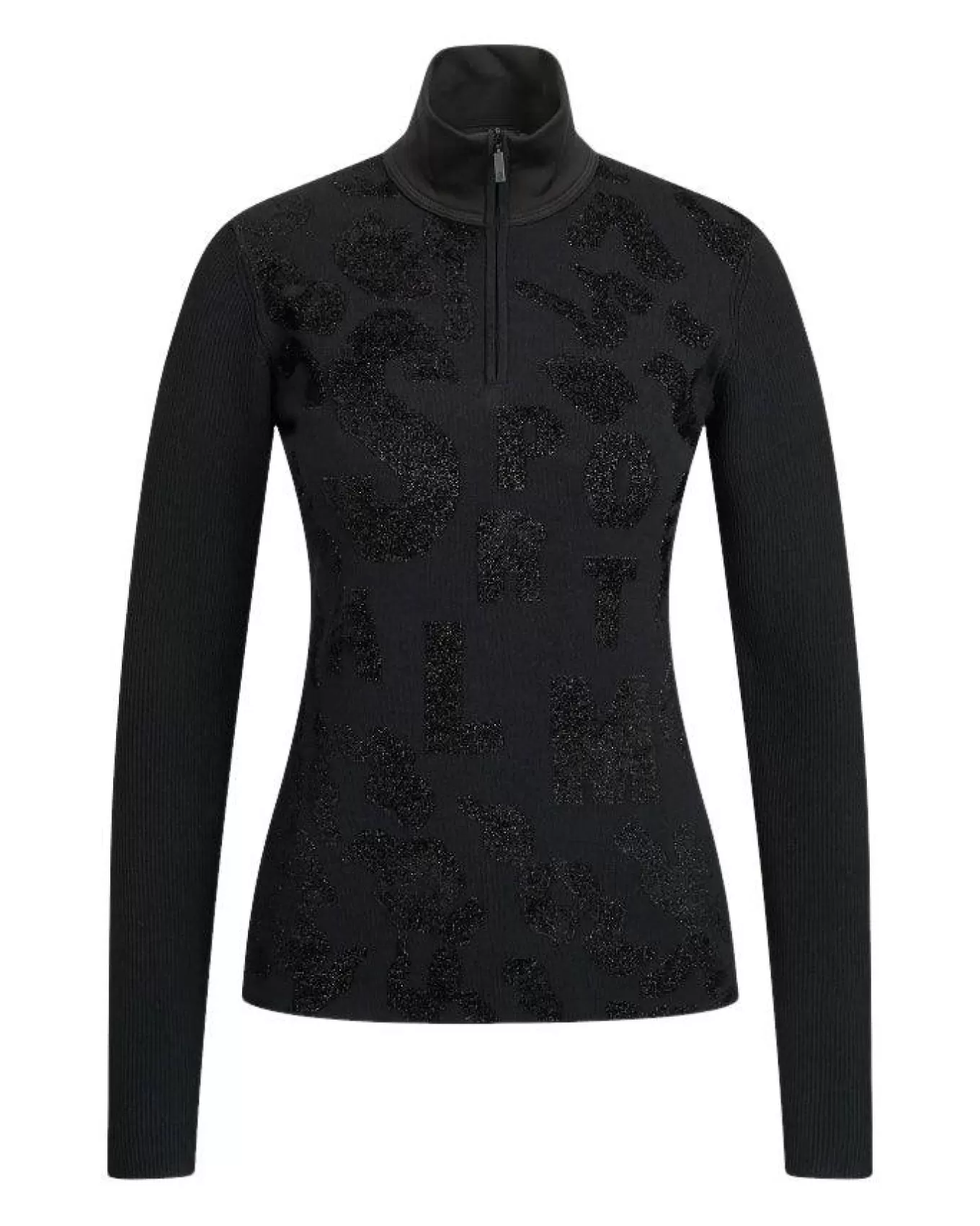 Pattern Front Zip Split Neck Pullover<Sportalm Flash Sale