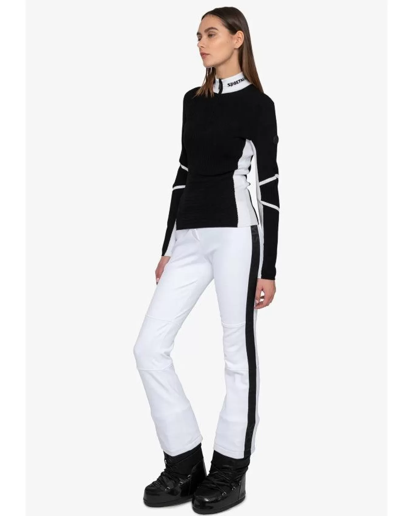 Rib Knit Stand Collar Sweater With Contrast Details<Sportalm Clearance