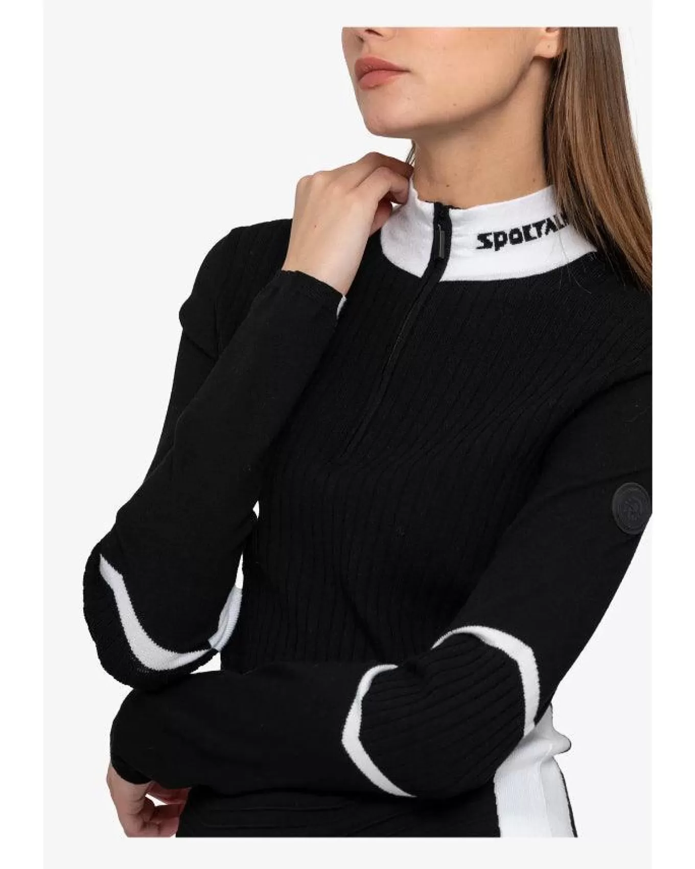 Rib Knit Stand Collar Sweater With Contrast Details<Sportalm Clearance