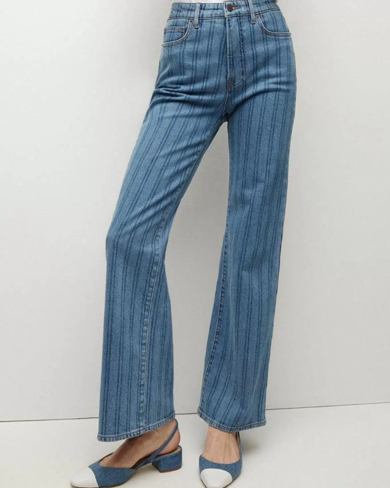 Crosbie Wide Leg Striped Jeans<Veronica Beard Clearance