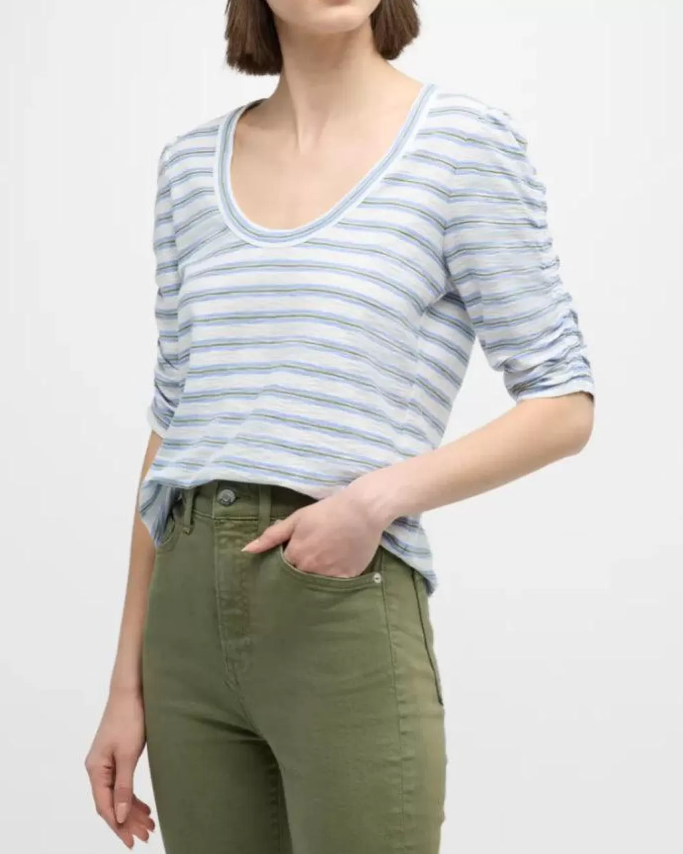 Netto Contrast Stripe Tee<Veronica Beard Discount