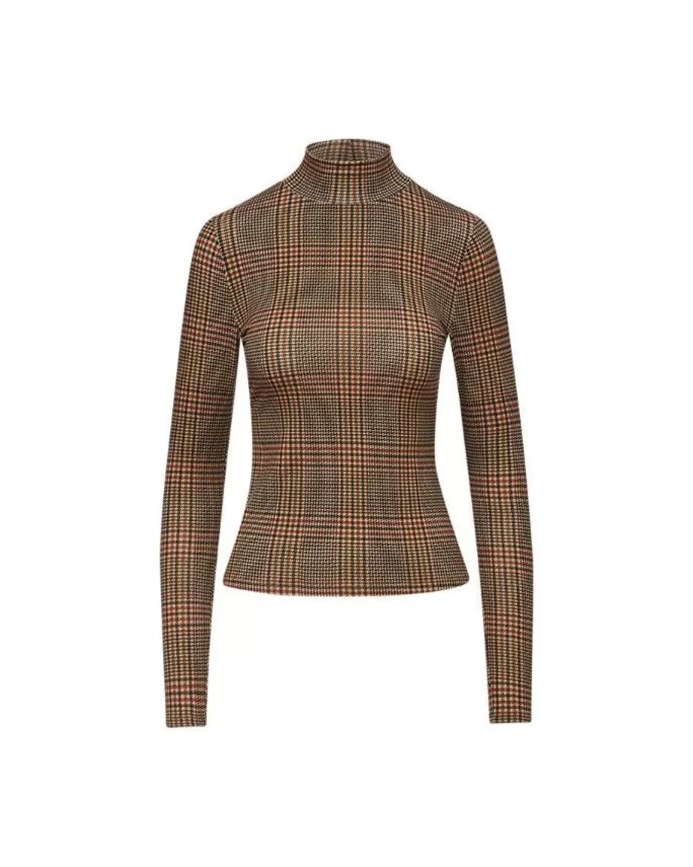 Plaid Turtleneck Top<Veronica Beard Clearance