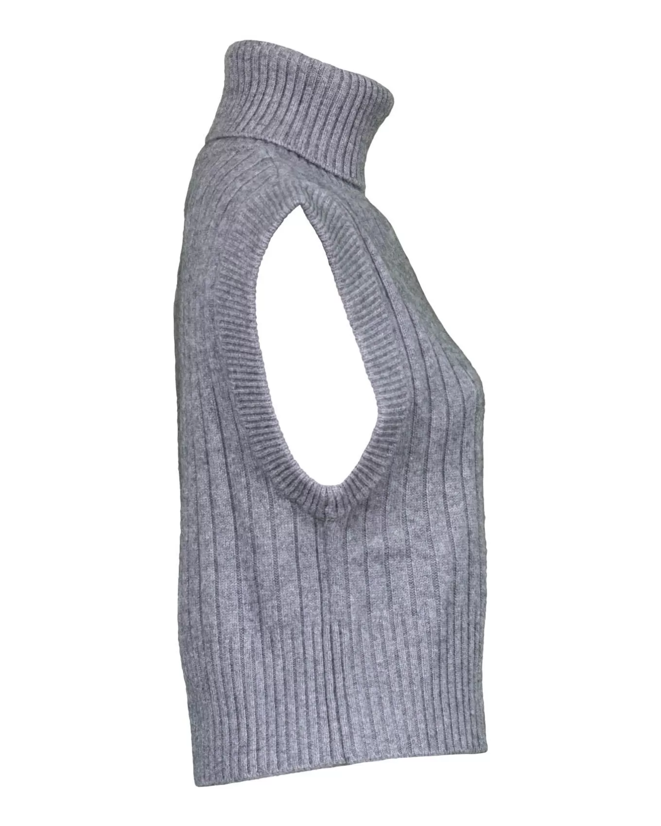 Wool-Cashmere Ribbed Vest<Purotatto Clearance